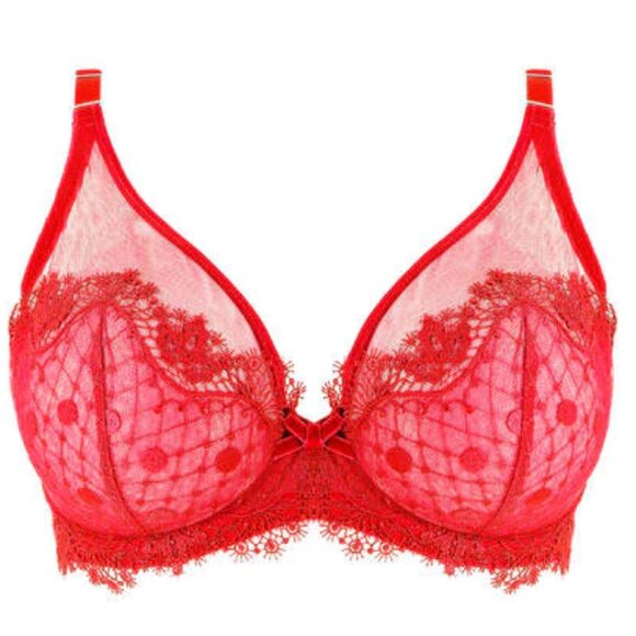 Dita Von Teese Vedette en Flamme Red Curve Bra sexy full cup lace NWT sz 42D - Picture 1 of 3